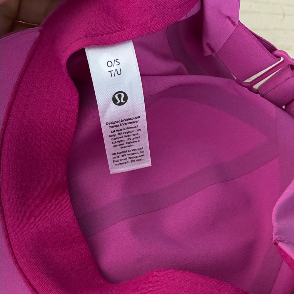 Lululemon Athletica Fast and Free Ponytail Running Baseball Cap Hat Pink Magenta - Picture 7 of 8